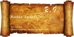 Radda Imogén névjegykártya